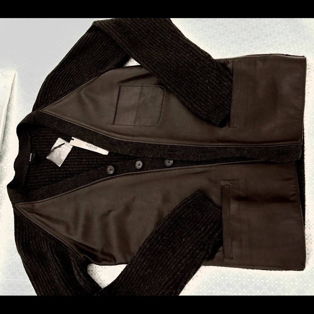 Jill Sander Leather and Knit vest 46 Runway